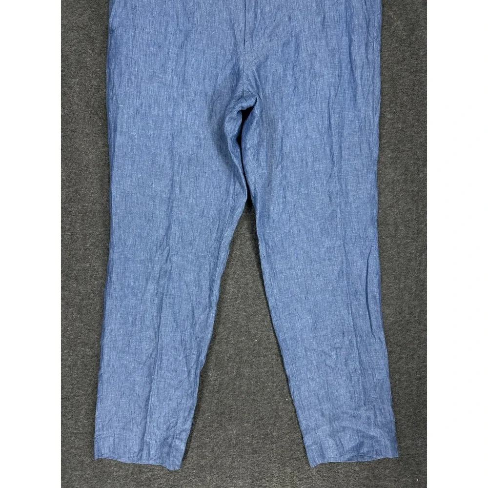 100% Linen Dress Pants Slacks Men 34x30 Blue Bar III Beach Wedding Preppy